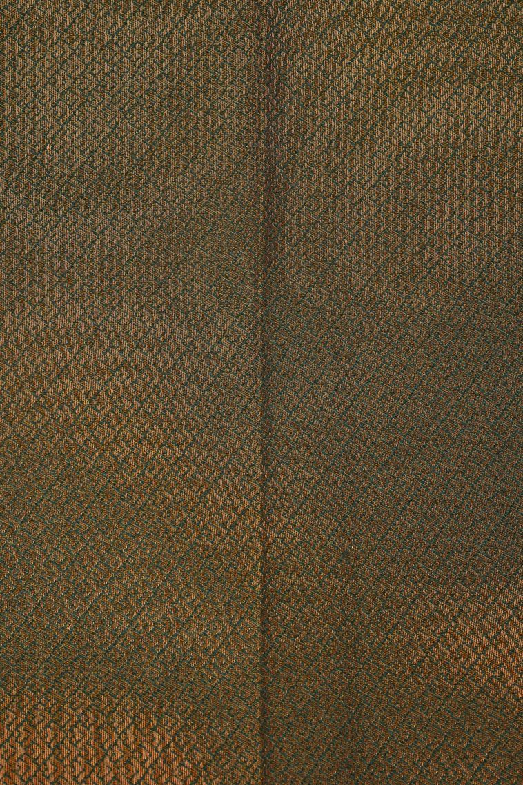 Peach Pink Visiri Madippu Silk Sarees with Copper Zari Floral Patterns view 3