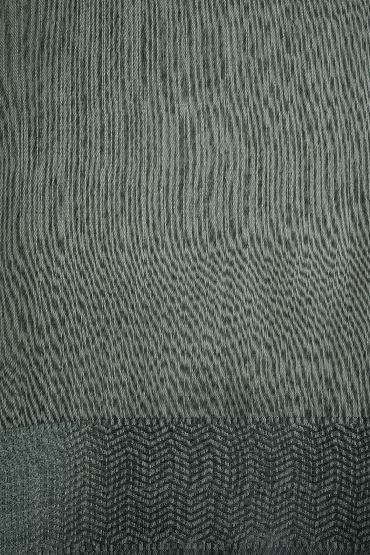 Sage Green Chanderi Cotton Sarees with Without Zari Zari Floral Patterns view 3