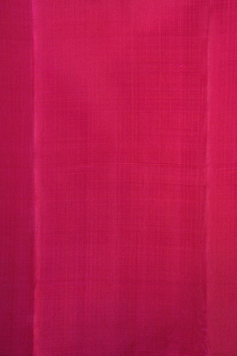 Punch Pink Kanchipuram Silk Sarees with Gold Zari Stripes view 3