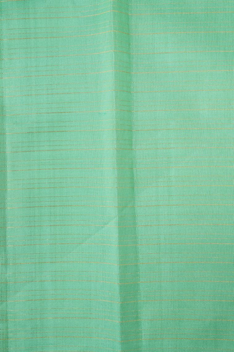 Juniper Green Kanchipuram Silk Sarees with Gold Zari Checks view 3