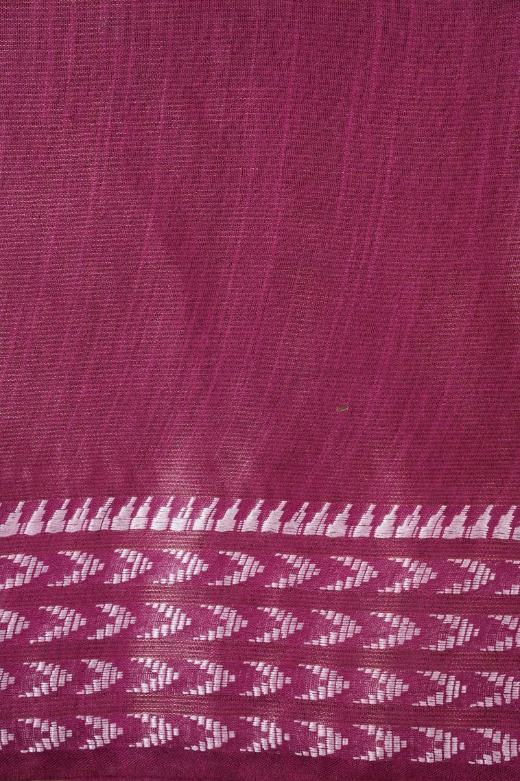 Magenta Purple Tussar Saree with Without Zari Zari Plain view 3