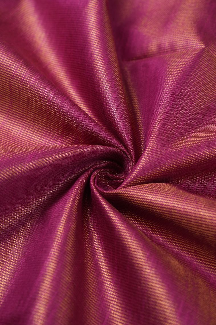 Magenta Purple Tussar Saree with Without Zari Zari Plain view 4