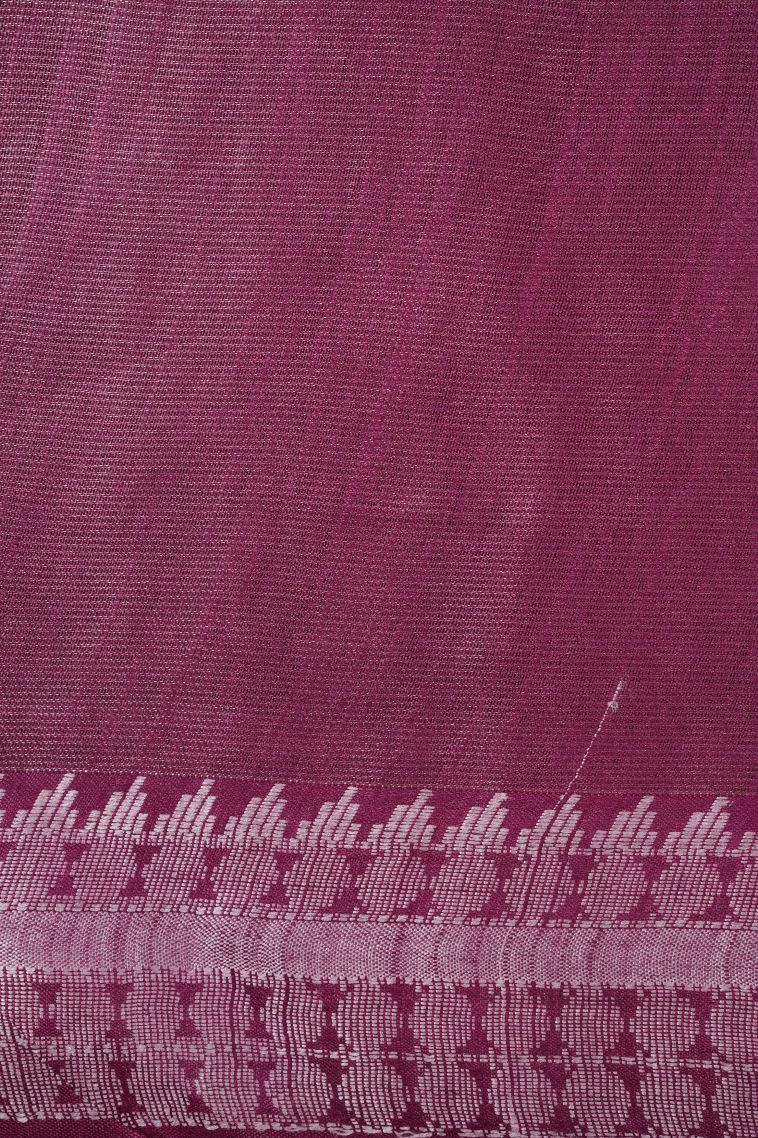 Lilac Purple Tussar Saree with Without Zari Zari Plain view 3