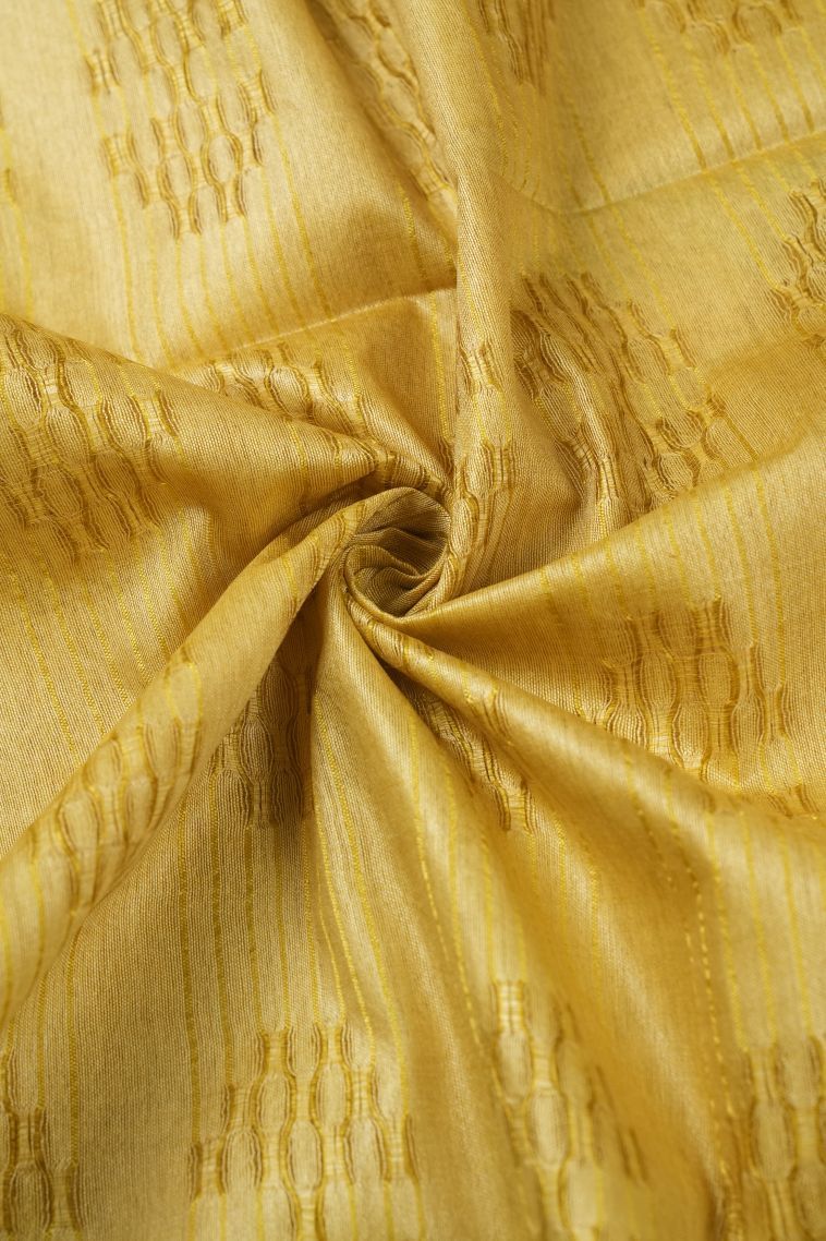 Gold Tussar Saree with Without Zari Zari Plain view 4