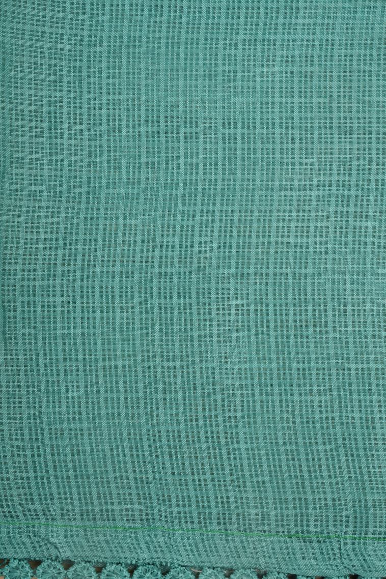 Arctic Blue Organza Saree with Without Zari Zari Floral Patterns view 3