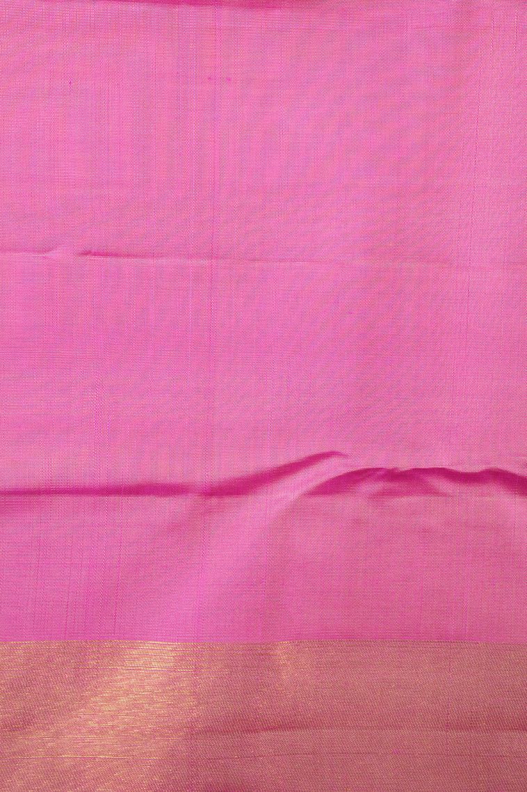 Cream White Kanchipuram Silk Sarees with Gold Zari Abstract Designs view 3