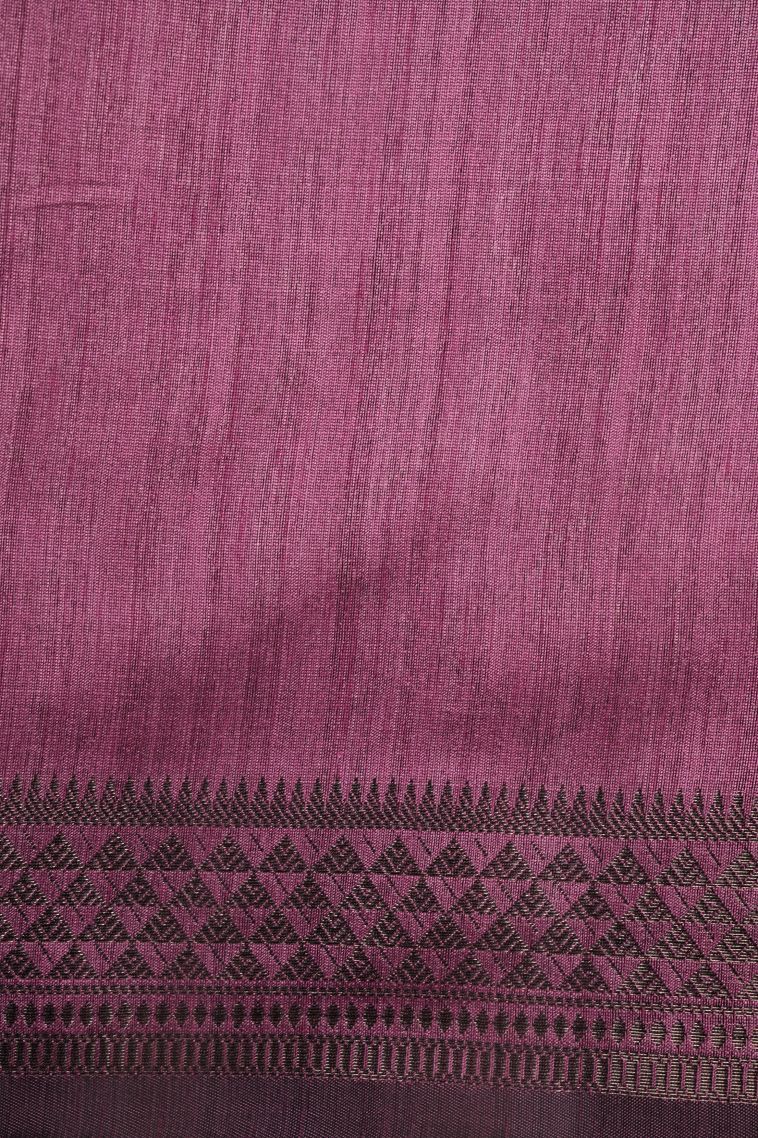 Magenta Purple Tussar Saree with Without Zari Zari Stripes view 3