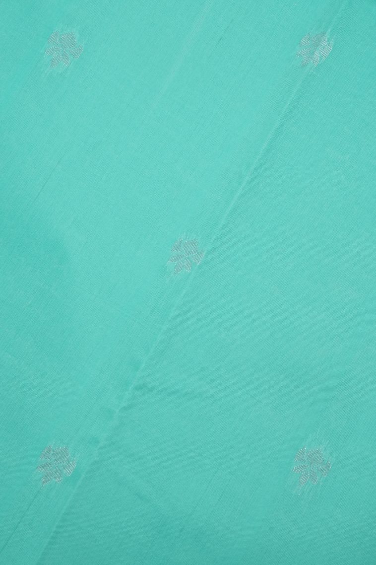 Lemon Yellow Visiri Madippu Silk Sarees with Silver Zari Buttis (small Dots Or Motifs) view 3