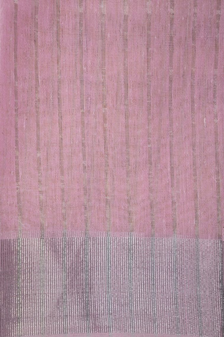 Blush Pink Organza Saree with Without Zari Zari Geometric Shapes view 3