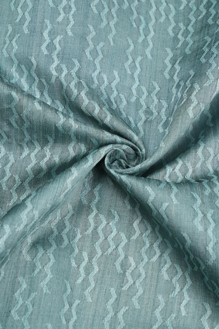 Sky Blue Tussar Saree with Without Zari Zari Stripes view 4