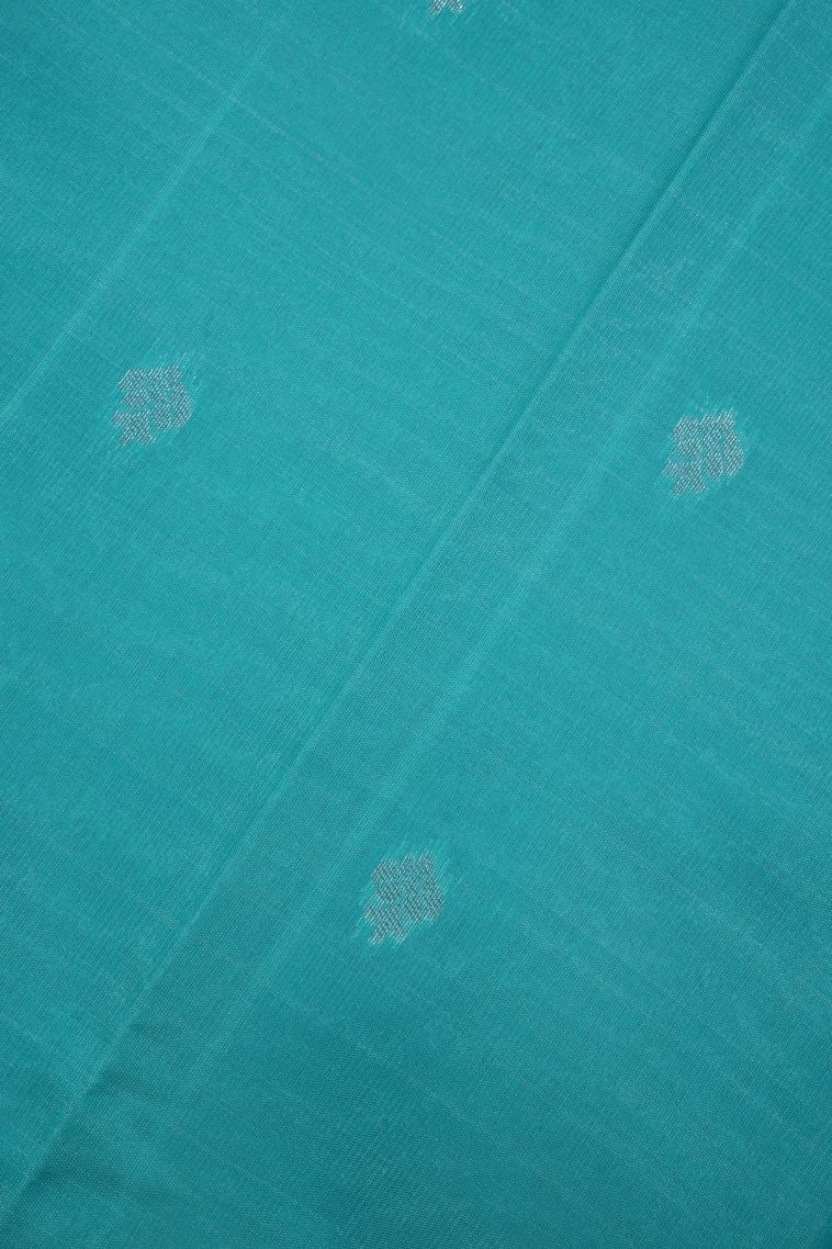 Chartreuse Green Visiri Madippu Silk Sarees with Silver Zari Buttis (small Dots Or Motifs) view 3