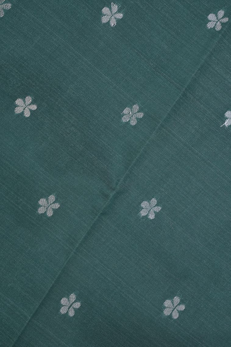 Blush Pink Visiri Madippu Silk Sarees with Silver Zari Stripes view 3