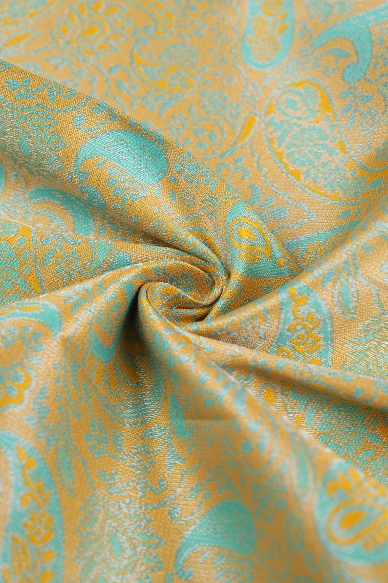 Lemon Yellow Visiri Madippu Silk Sarees with Silver Zari Floral Patterns view 4