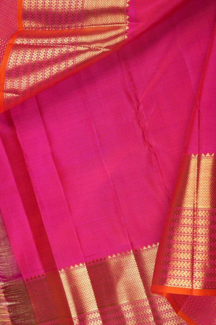 Gold Kanchipuram Silk Sarees with Gold Zari Buttis (small Dots Or Motifs) view 3