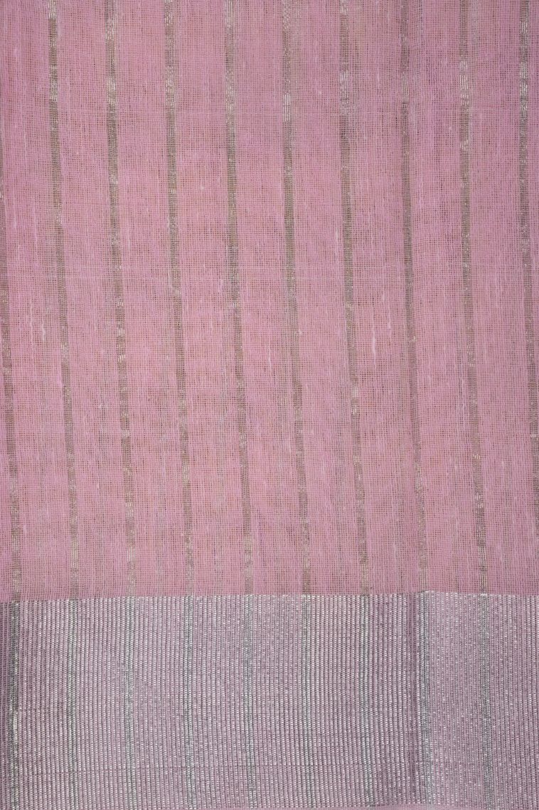 Blush Pink Organza Saree with Without Zari Zari Floral Patterns view 3