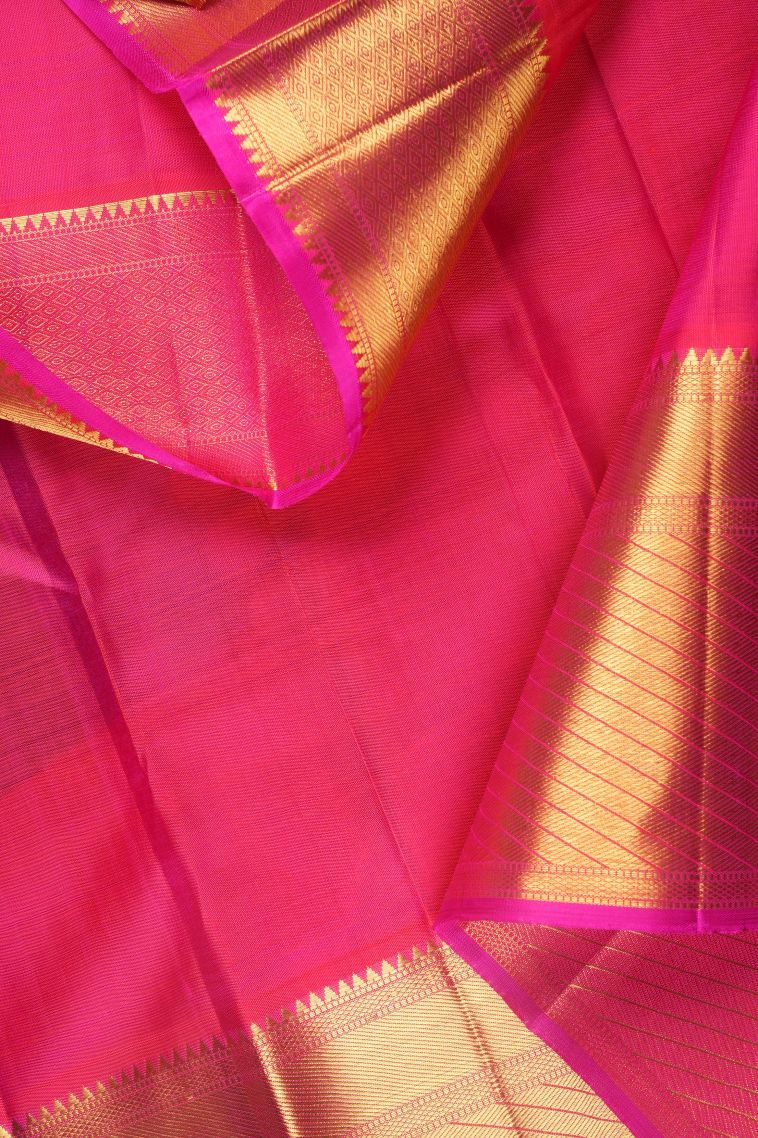 Peacock Blue Kanchipuram Silk Sarees with Gold Zari Buttis (small Dots Or Motifs) view 3