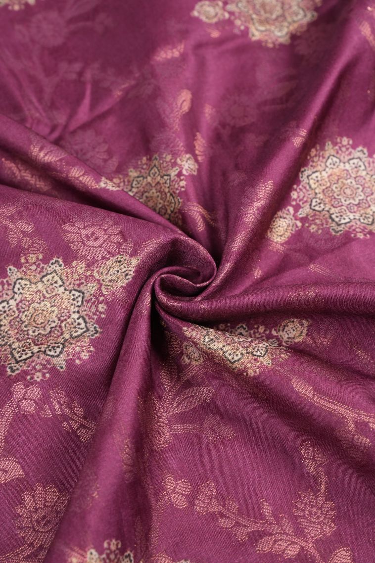 Magenta Purple Tussar Saree with Without Zari Zari Buttis (small Dots Or Motifs) view 4