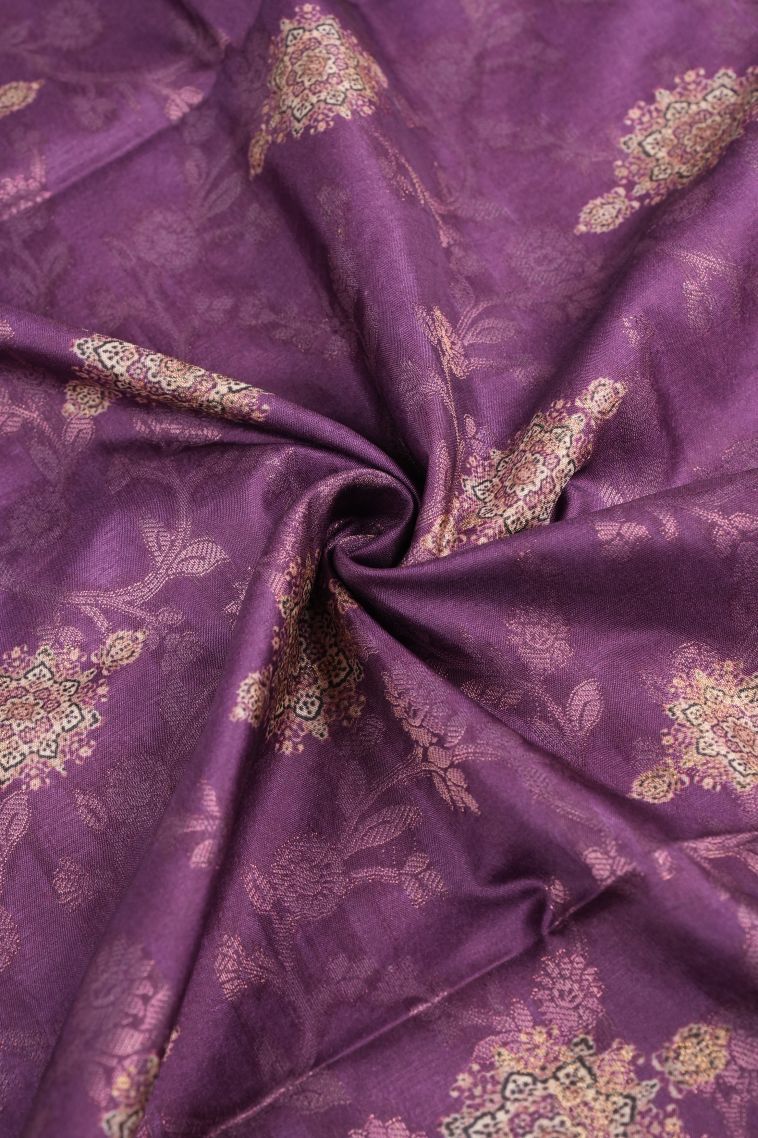 Magenta Purple Tussar Saree with Without Zari Zari Buttis (small Dots Or Motifs) view 4