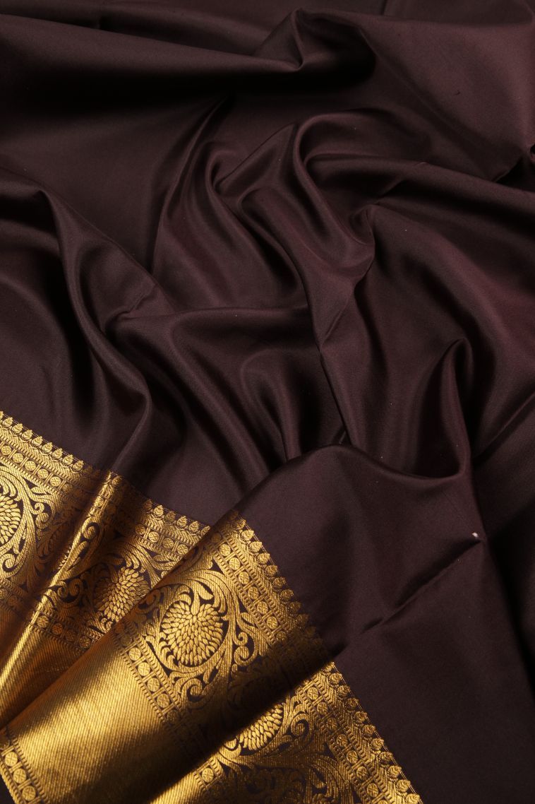 Lemon Yellow Kanchipuram Silk Sarees with Without Zari Zari Floral Patterns view 3