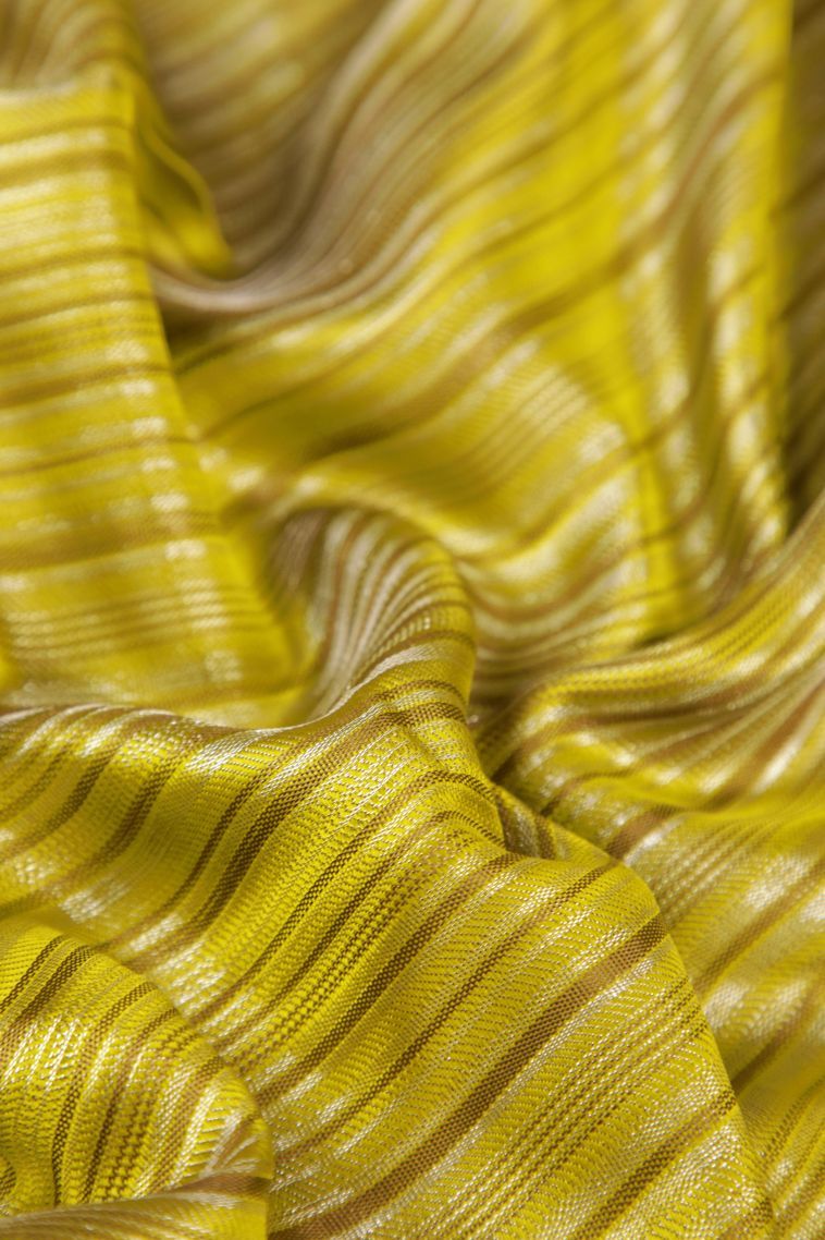 Juniper Green Kanchipuram Silk Sarees with Gold Zari Stripes view 4