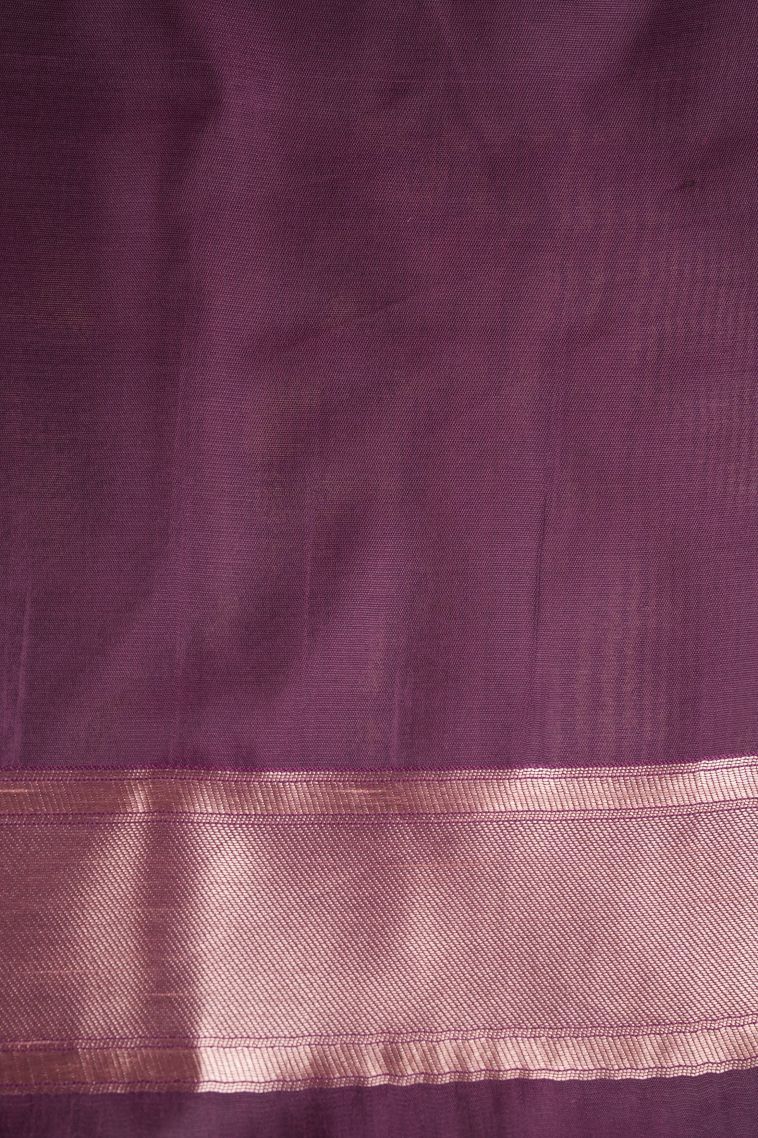 Lime Green Tussar Saree with Copper Zari Buttis (small Dots Or Motifs) view 3