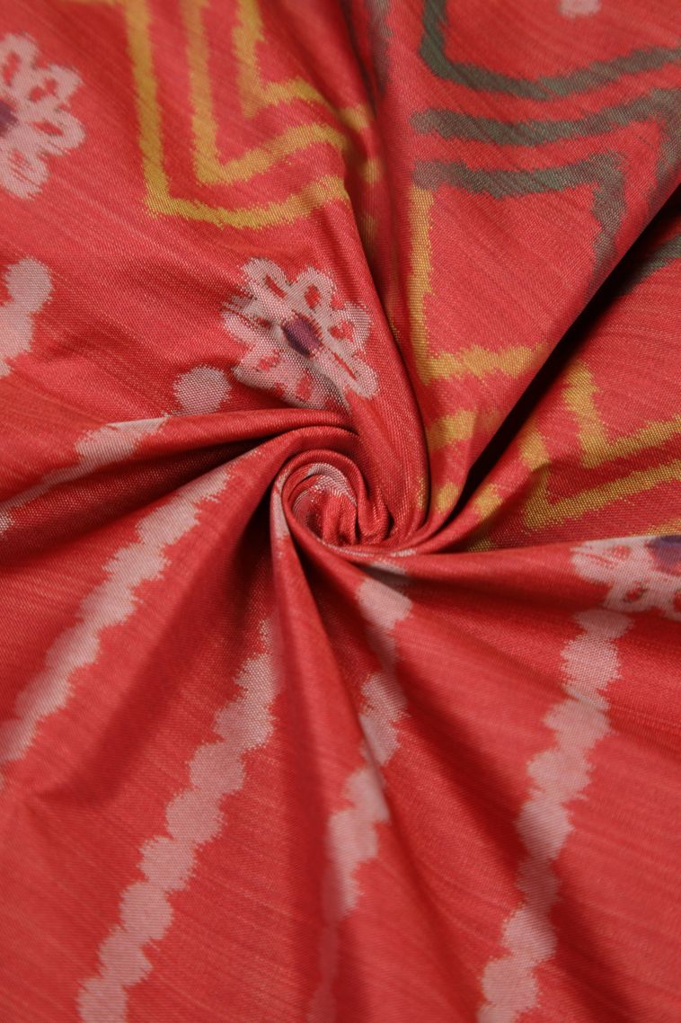 Apple Red Soft Silk Sarees with Without Zari Zari Geometric Shapes view 4