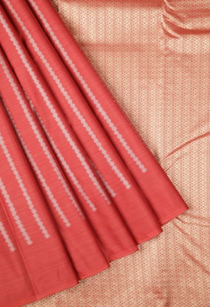 Apple Red Soft Silk Sarees with Without Zari Zari Geometric Shapes