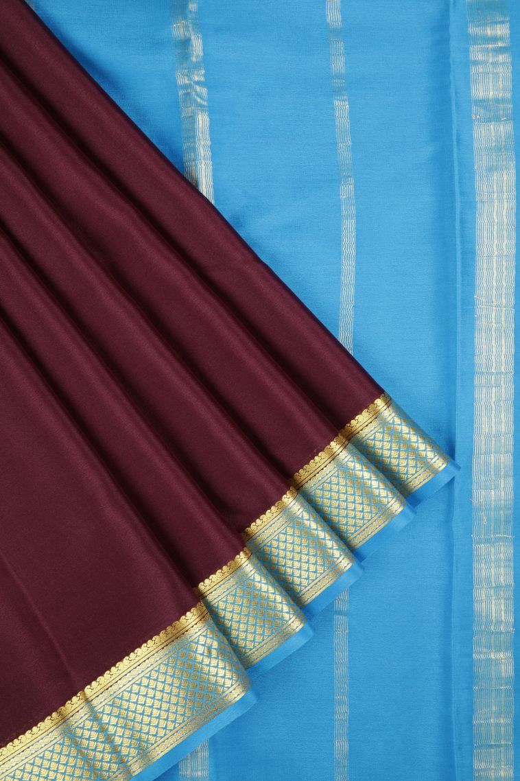 Bindi Red Mysore Silk with Without Zari Zari Plain view 1