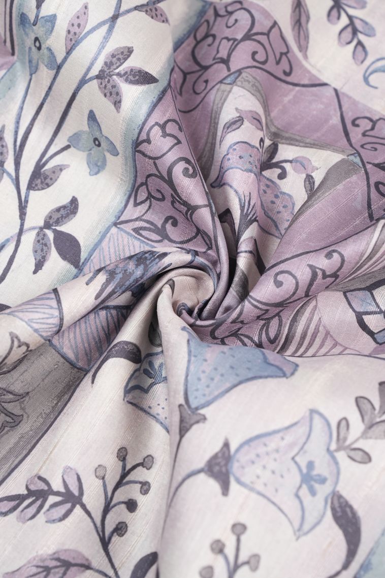 Pearl White Tussar Saree with Without Zari Zari Floral Patterns view 4