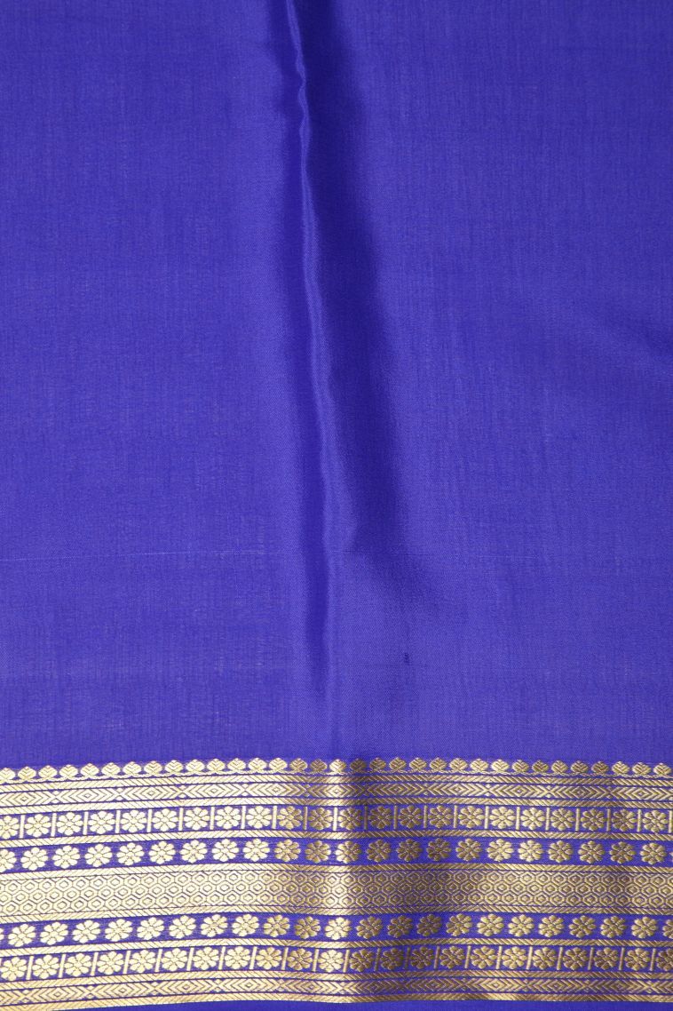 Basil Green Mysore Silk with Without Zari Zari Plain view 3