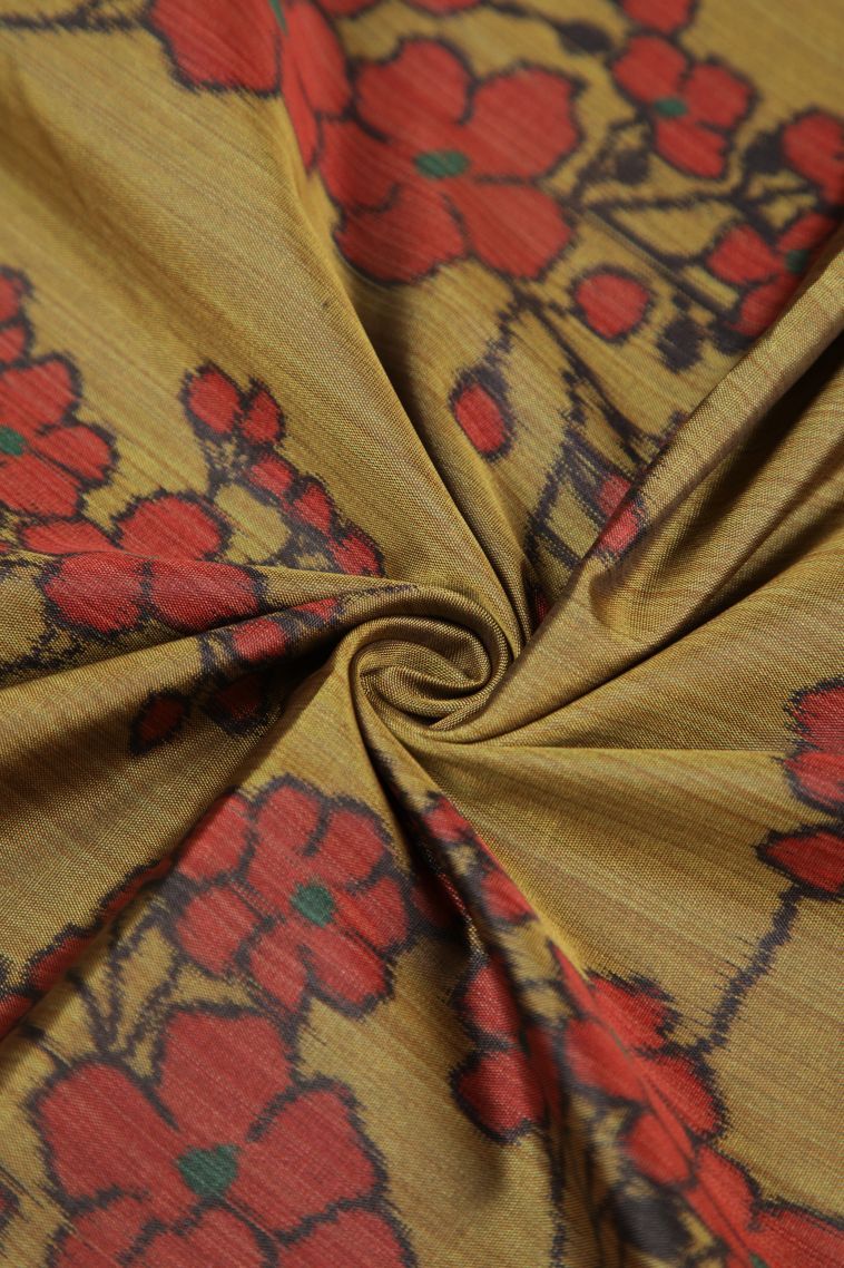 Olive Green Soft Silk Sarees with Without Zari Zari Floral Patterns view 4