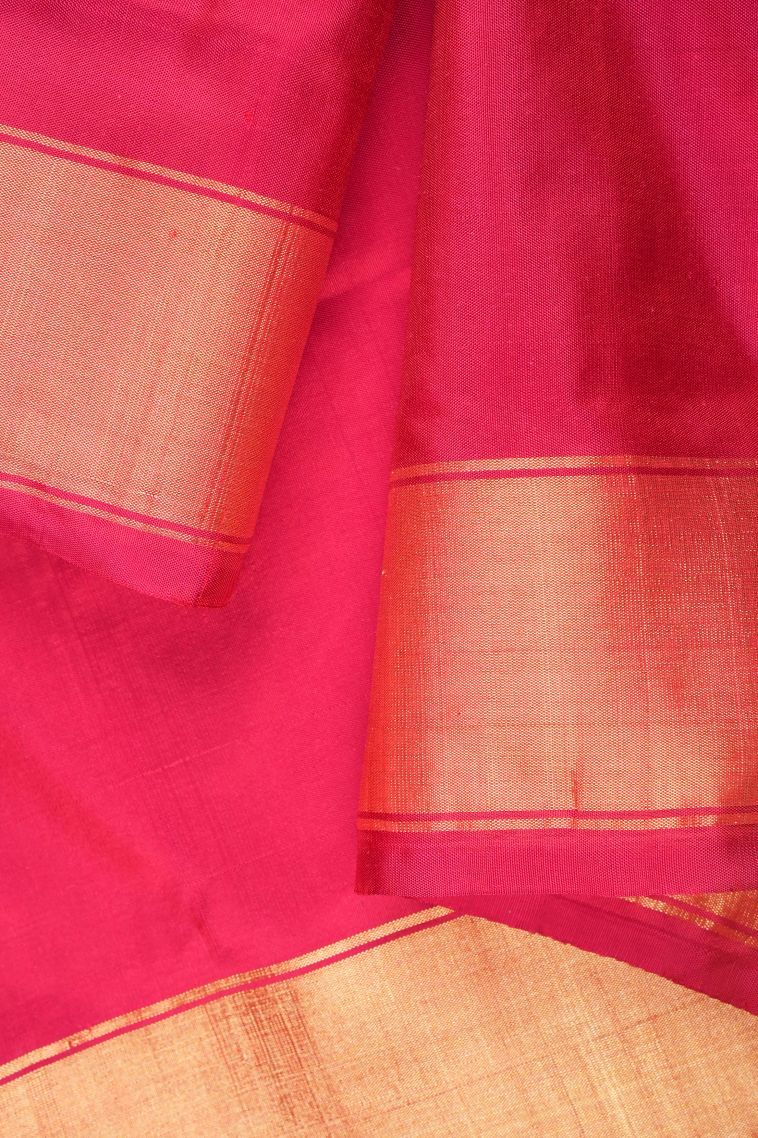 Tiger Orange Ikkat Silk with Without Zari Zari Geometric Shapes view 3