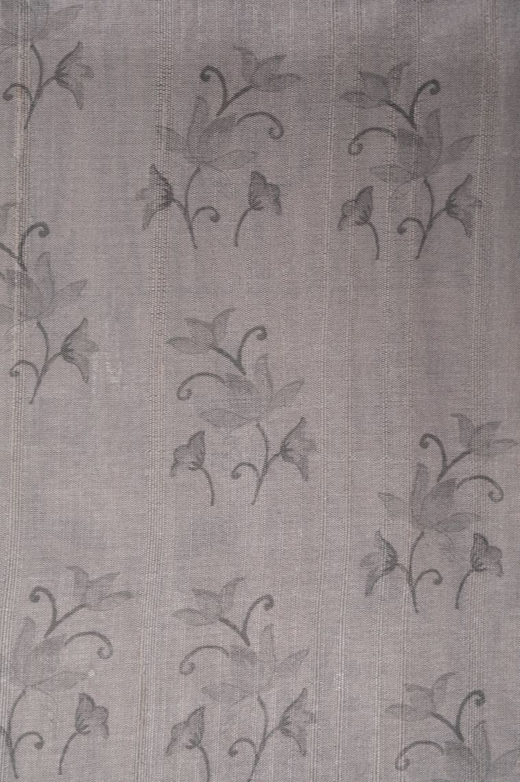 Cream White Tussar Saree with Without Zari Zari Floral Patterns view 3