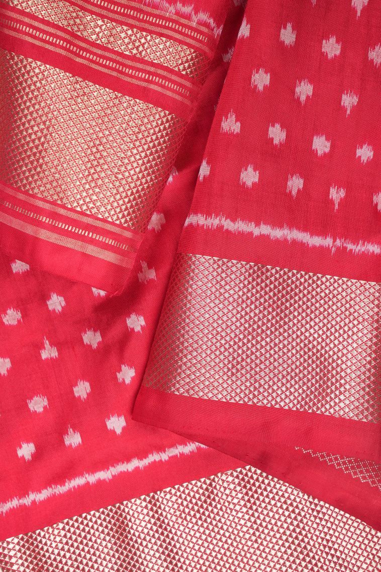 Asphalt Black Ikkat Silk with Without Zari Zari Buttis (small Dots Or Motifs) view 3