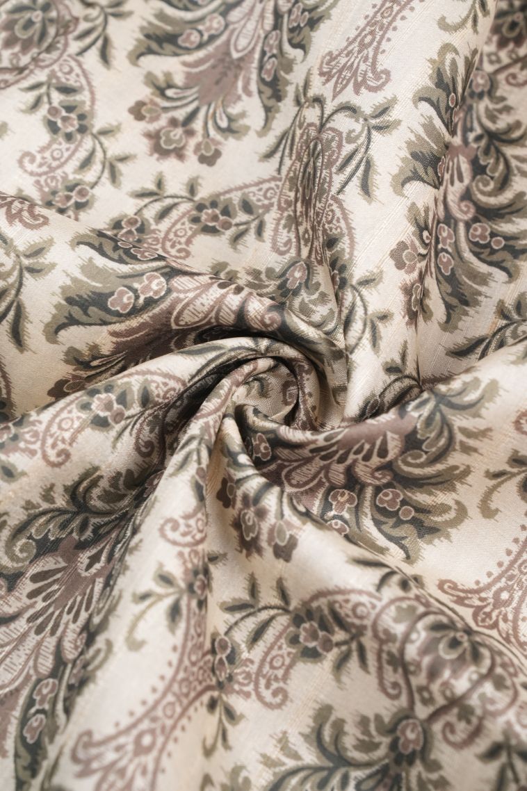 Cream White Tussar Saree with Without Zari Zari Floral Patterns view 4