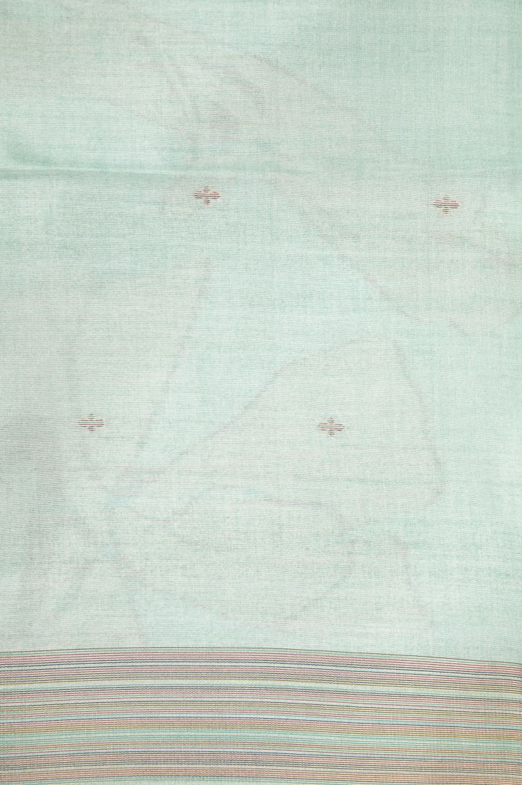 Arctic Blue Tussar Saree with Without Zari Zari Floral Patterns view 3