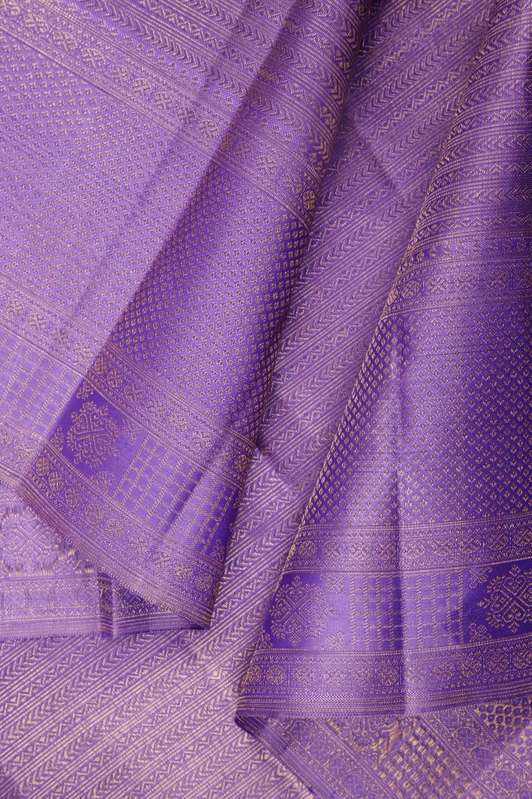 Chartreuse Green Kanchipuram Silk Sarees with Gold Zari Peacock Motifs view 3