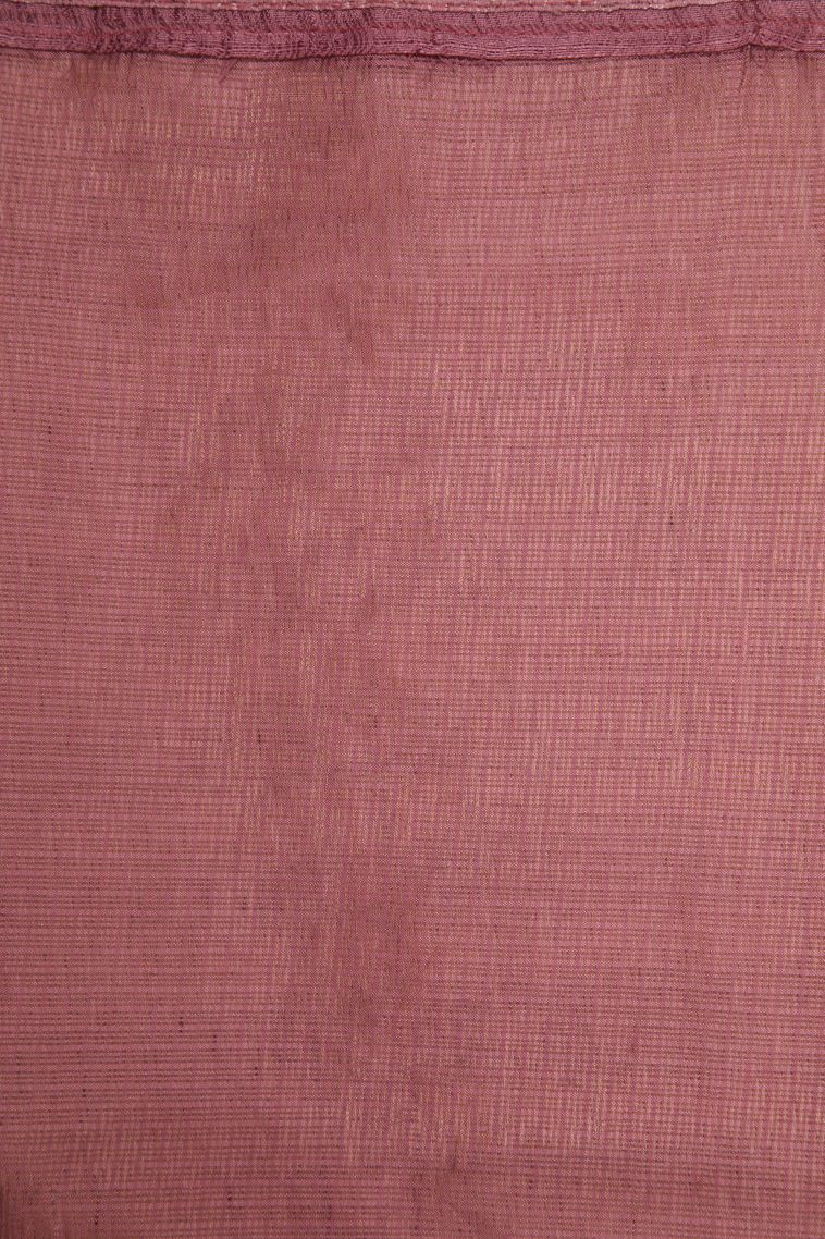 Rosewood Pink Organza Saree with Without Zari Zari Floral Patterns view 3