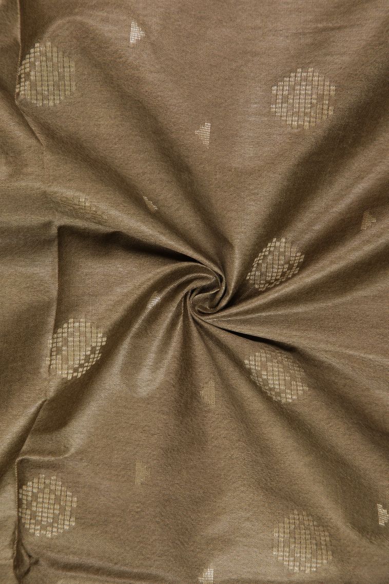 Moccon Green Tussar Saree with Without Zari Zari Buttis (small Dots Or Motifs) view 4