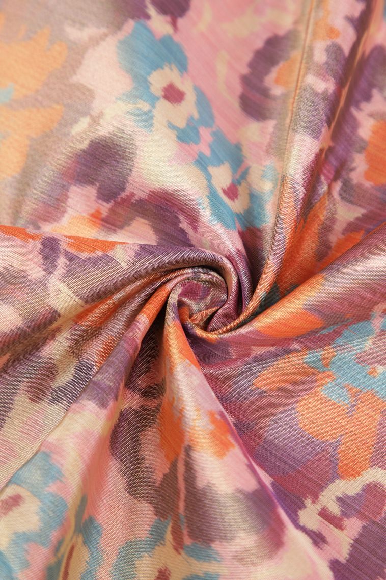 Coral Pink Soft Silk Sarees with Without Zari Zari Floral Patterns view 4