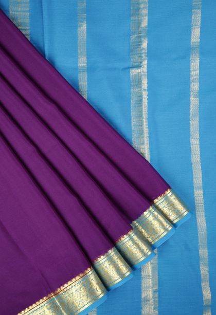 Viola Purple Mysore Silk with Without Zari Zari Plain