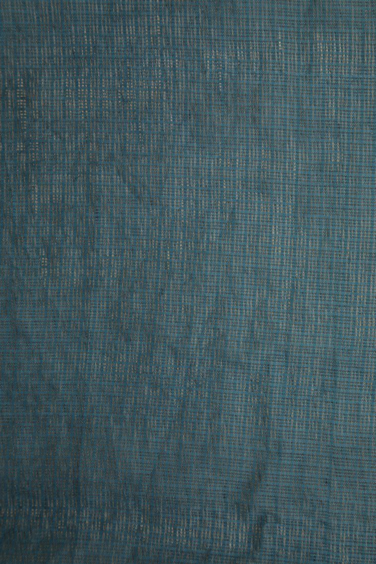 Aegean Blue Organza Saree with Without Zari Zari Floral Patterns view 3