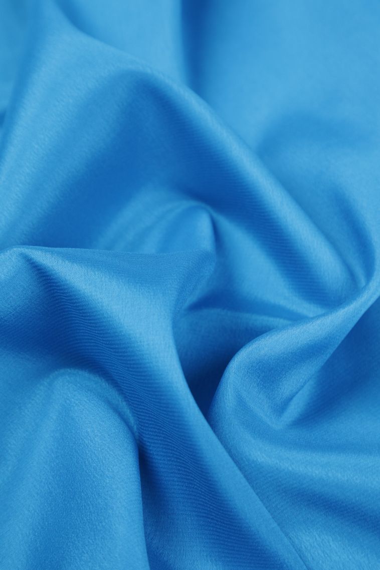 Sky Blue Mysore Silk with Without Zari Zari Plain view 4