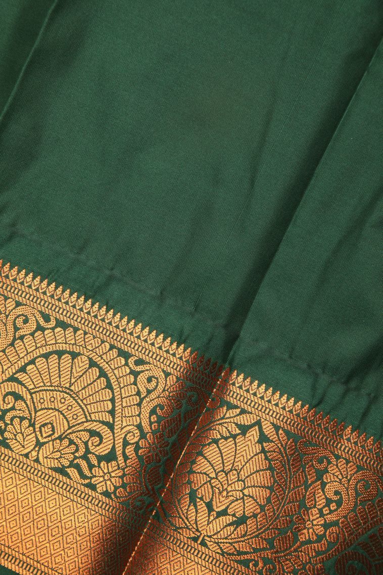 Gray Black Visiri Madippu Silk Sarees with Copper Zari Buttis (small Dots Or Motifs) view 3