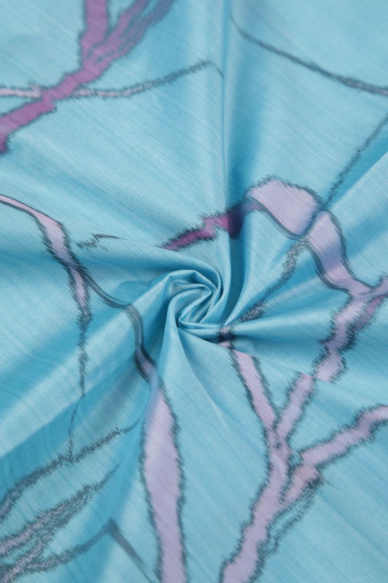 Arctic Blue Soft Silk Sarees with Without Zari Zari Geometric Shapes view 4