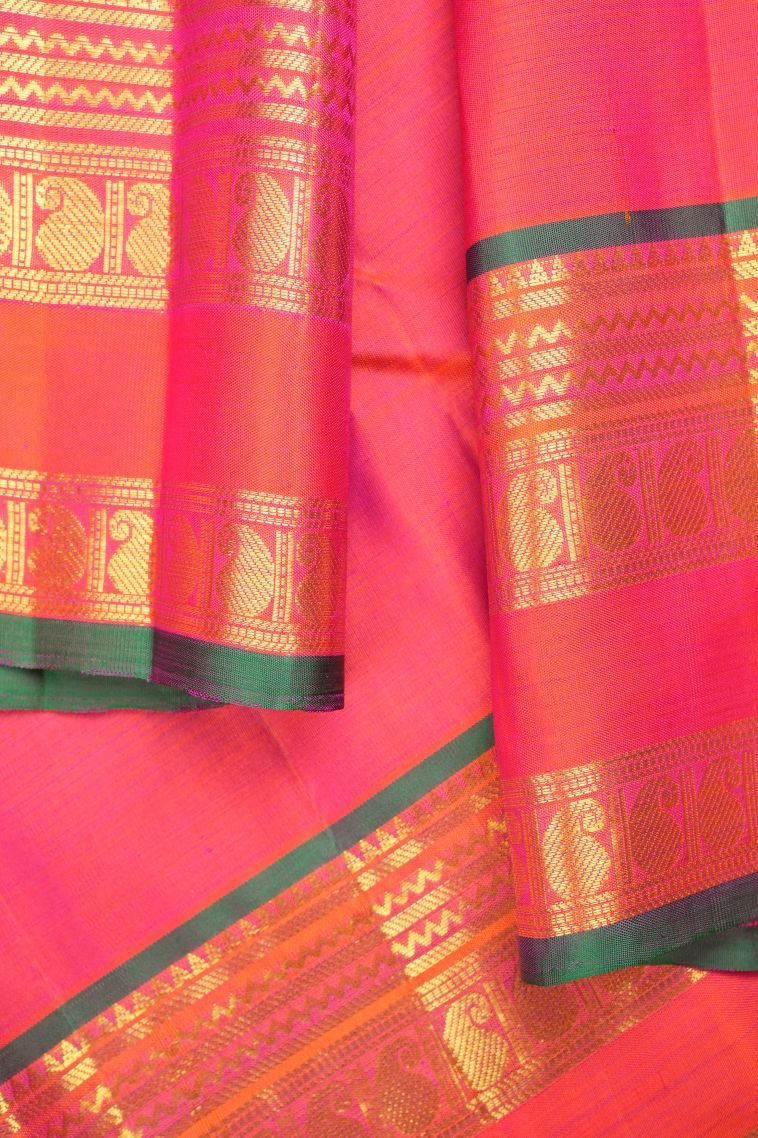 Azure Blue Kanchipuram Silk Sarees with Gold Zari Buttis (small Dots Or Motifs) view 3