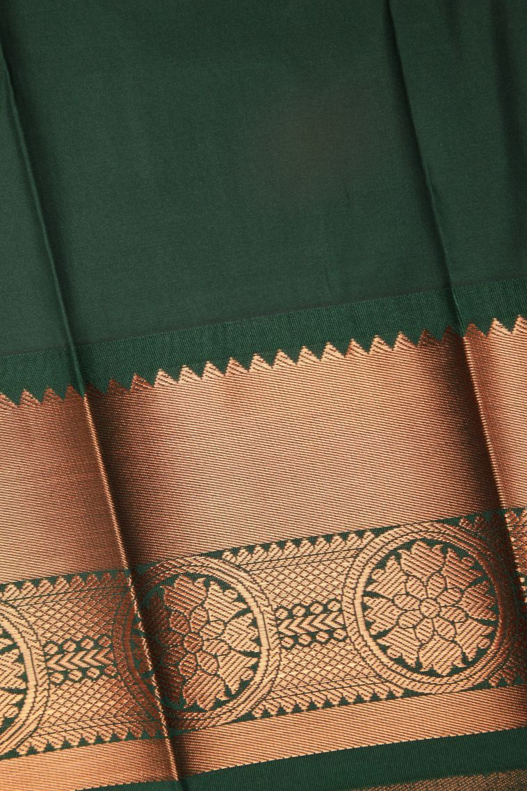 Lemon Yellow Visiri Madippu Silk Sarees with Copper Zari Stripes view 3