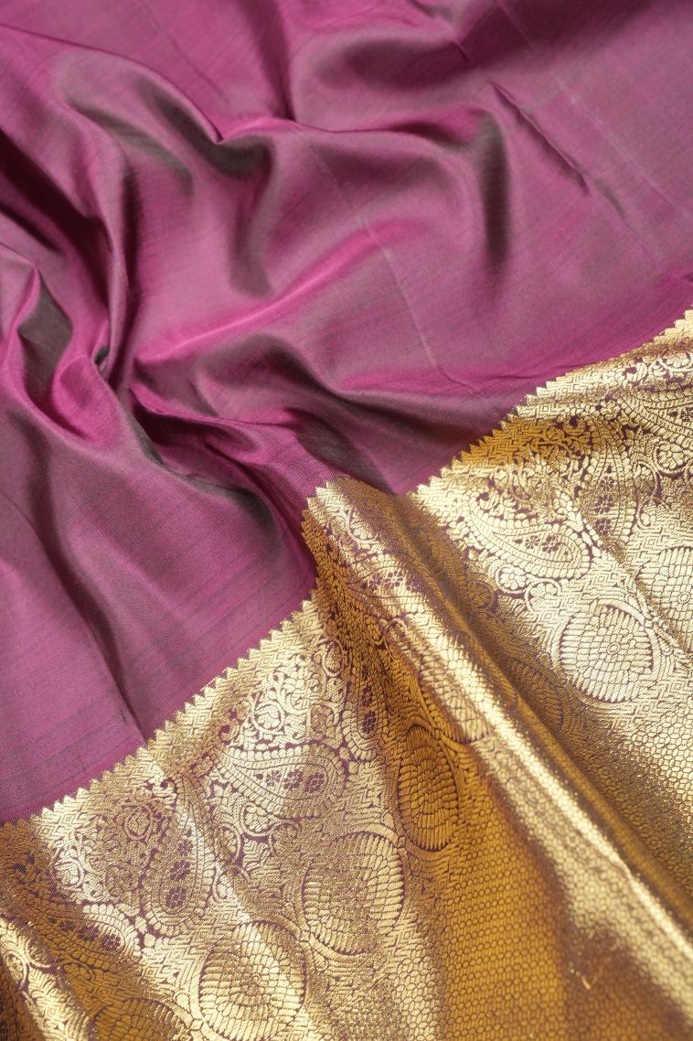 Juniper Green Kanchipuram Silk Sarees with Gold Zari Checks view 3