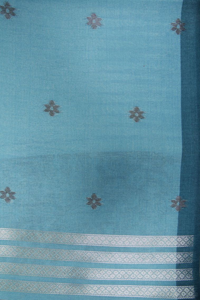 Amber Orange Tussar Saree with Bronze Zari Buttis (small Dots Or Motifs) view 3