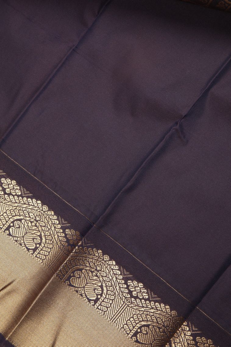 Peach Pink Visiri Madippu Silk Sarees with Copper Zari Stripes view 3